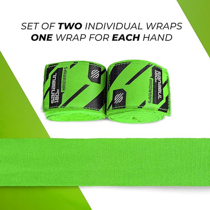 Sanabul Elastic 180 inch Boxing Hand Wraps for Boxing Gloves Muay Thai Kickboxing MMA Wraps for Men & Women