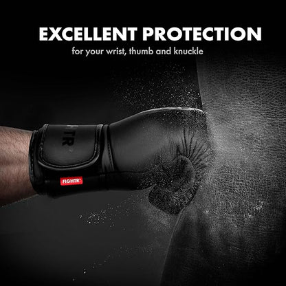 FIGHTR® Pro Boxing Gloves Made of Genuine Leather | Men and Women | for Boxing, MMA, Muay Thai, Kickboxing & Martial Arts 10 12 14 16 oz | incl. Carrying Bag