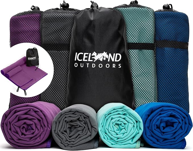 Travel Towel Fast Drying Lightweight - Microfiber Quick 2 Pack