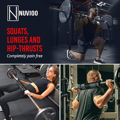 Barbell Pad Squat Pad for Lunges and Squats - Hip Thrust Pad for Standard and Olympic Bars - Provides Cushion to Neck and Shoulders While Training