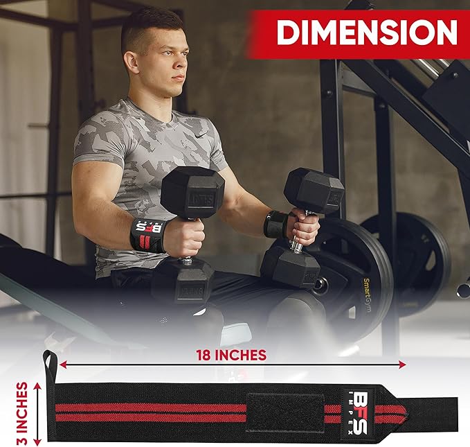 Wrist Wraps for Weightlifting,18” Premium Quality Wrist Straps for Weightlifting,Weight Lifting Wrist Wraps with Thumb Loop for Curls Dips,Powerlifting Weight Training Men Women
