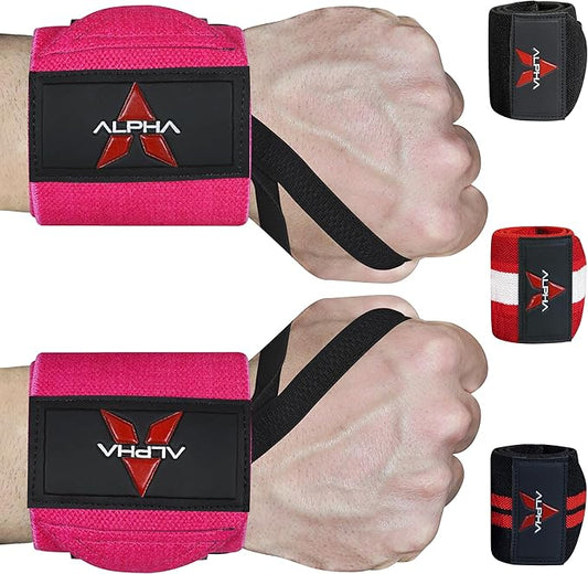 Alpha Sports Wrist Wraps for Weightlifting,Gym Exercise,Adjustable,Durable for Crossfit,Powerlifting, Bodybuilding, and Fitness Workouts,Enhanced Stability for Lifting,Training