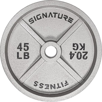 Signature Fitness Deep Dish 2-Inch Olympic Cast Iron