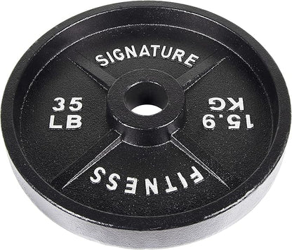 Signature Fitness Deep Dish 2-Inch Olympic Cast Iron