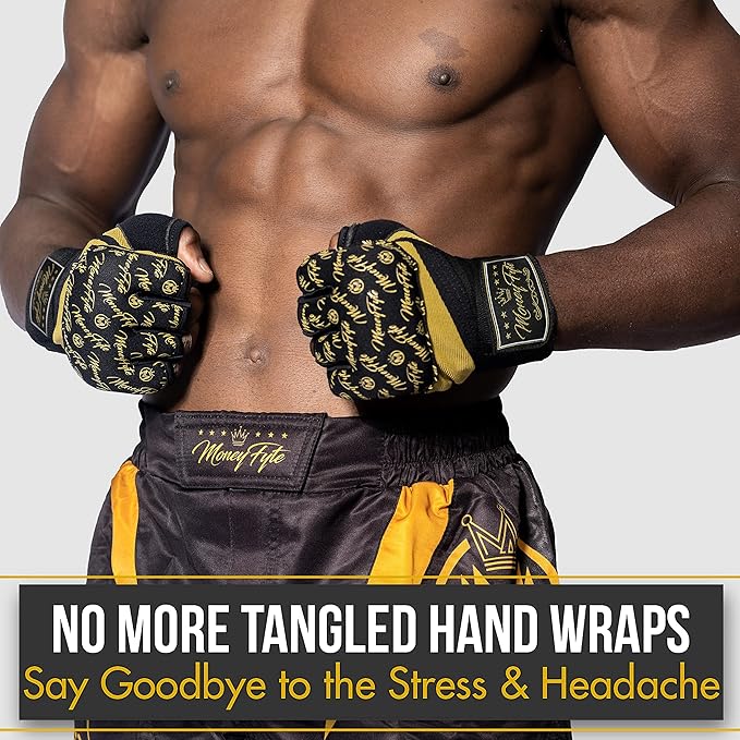 Quick Gel Boxing Wraps Under Boxing Gloves - Kickboxing MMA Muay Thai - Fist, Knuckle, Wrist Wrap Protection Inner Glove Hand Wraps - Men Women Kids