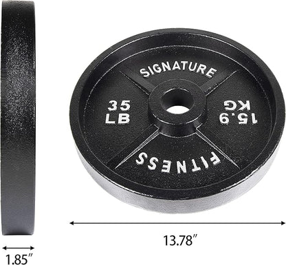 Signature Fitness Deep Dish 2-Inch Olympic Cast Iron