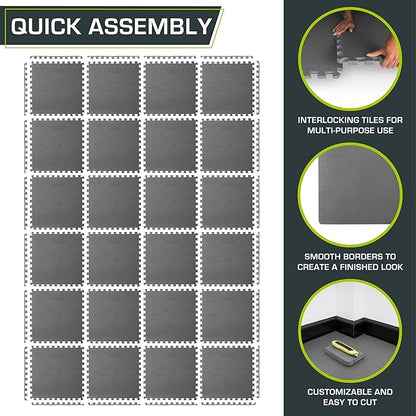 ProsourceFit Extra Thick Puzzle Exercise Mat ¾” and 1"