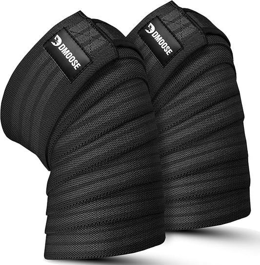 USPA Approved 78” Knee Wraps for Weightlifting Men & Women (Pair) - Premium Cotton Straps for Joint Stability & Pain Relief - Adjustable Fit Gym Knee Wrap Support for Powerlifting, Leg Press & Squats