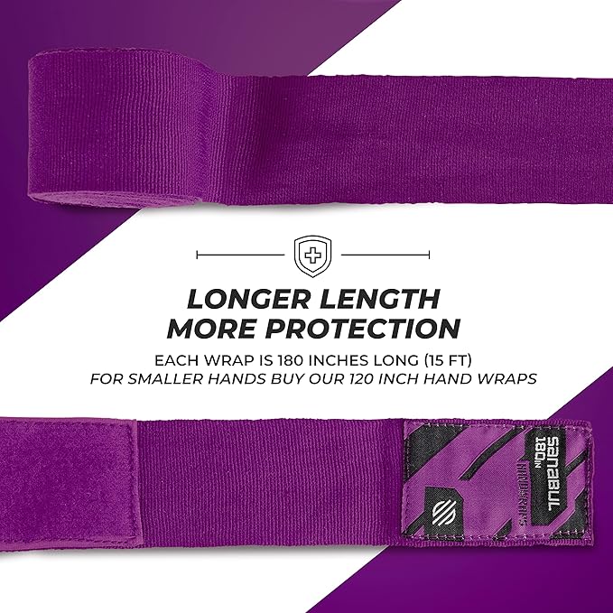 Sanabul Elastic 180 inch Boxing Hand Wraps for Boxing Gloves Muay Thai Kickboxing MMA Wraps for Men & Women