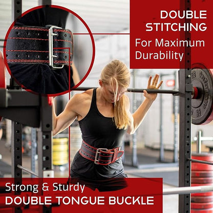 Dark Iron Fitness Weight Lifting Belt for Men 100% Leather 600 Lbs