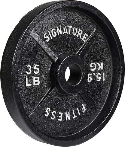 Signature Fitness Deep Dish 2-Inch Olympic Cast Iron