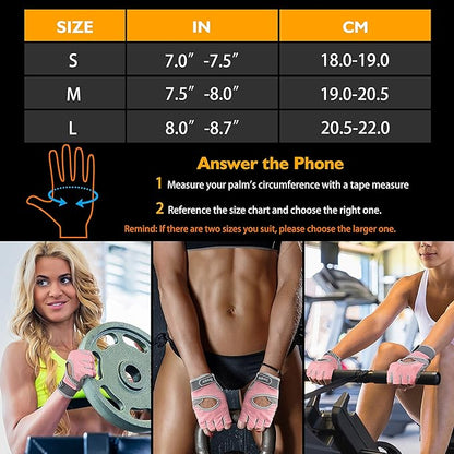 ihuan New Breathable Workout Gloves for Women & Men - No More Sweaty & Full Palm Protection Gym Exercise, Cycling， Fitness, Weightlifting, Pull-ups, Deadlifting, Rowing