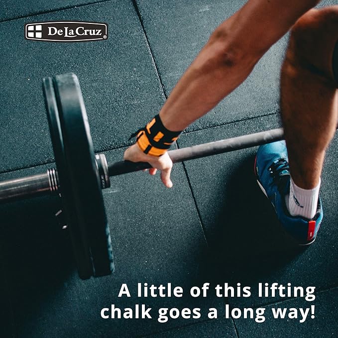De La Cruz Magnesium Carbonate Gym Chalk - Weightlifting, Gymnastics and Rock Climbing Chalk - 1 Block