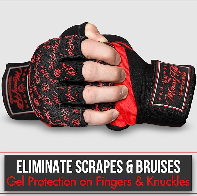 Quick Gel Boxing Wraps Under Boxing Gloves - Kickboxing MMA Muay Thai - Fist, Knuckle, Wrist Wrap Protection Inner Glove Hand Wraps - Men Women Kids