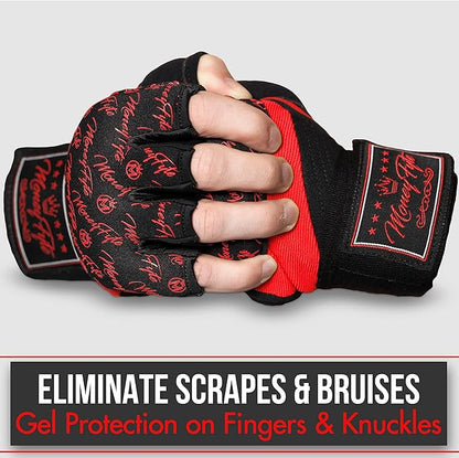 Quick Gel Boxing Wraps Under Boxing Gloves - Kickboxing MMA Muay Thai - Fist, Knuckle, Wrist Wrap Protection Inner Glove Hand Wraps - Men Women Kids