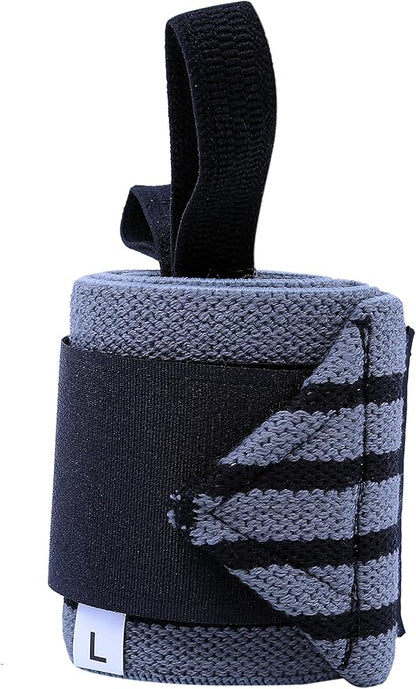 Grip Power Pads Wrist Wraps 2 Wraps for Weight Lifting Wrist Support Cotton Wraps Gym Bandage Straps for Men & Women Premium Quality & PRO Rubber