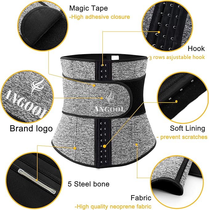 Neoprene Waist Trainer for Women, Corset Sauna Sweat Workout Waist Trimmer Belt