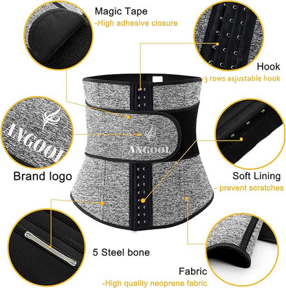 Neoprene Waist Trainer for Women, Corset Sauna Sweat Workout Waist Trimmer Belt