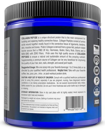 Collagen Peptides Powder - Grass Fed Pasture Raised Hydrolyzed Paleo and Keto Friendly Supplement - for Youthful Skin, Healthier Hair, Joints, Stronger Nails - GMO and Gluten Free