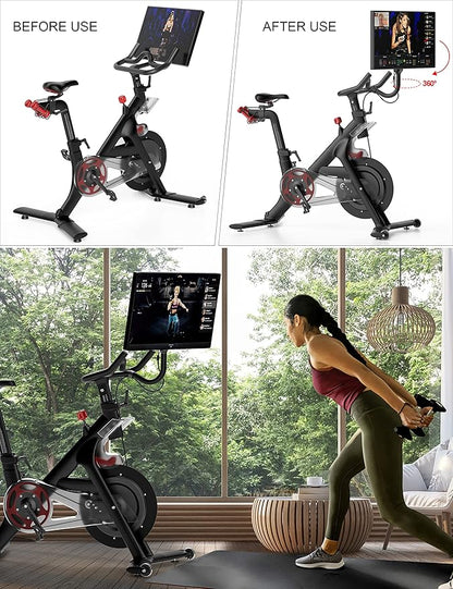 COOLWUFAN Peloton Screen Swivel Mount, 360° Upgraded Screen Rotate Monitor Adjuster for Peloton Bikes (Not Compatible with Peloton Bike+)