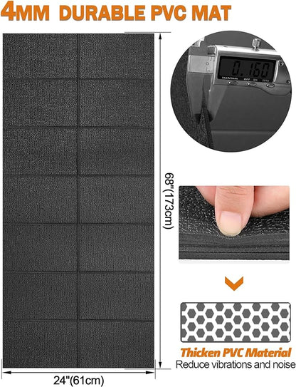 Exercise Equipment Mat 24"x68"/ 30"x60"/ 36"x78"/ 36"x96" Treadmill