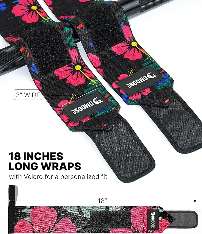DMoose Fitness Wrist Wraps for Weightlifting - IPL Approved Premium Lifting Straps with Thumb Loops for Powerlifting, Bodybuilding & Weight Lifting, Compression Gym Wrist Support for Working Out