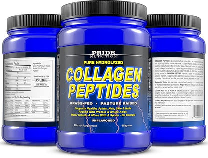 Collagen Peptides Powder - Grass Fed Pasture Raised Hydrolyzed Paleo and Keto Protein Supplement - for Youthful Skin, Healthier Hair, Joints, Stronger Nails - GMO and Gluten Free