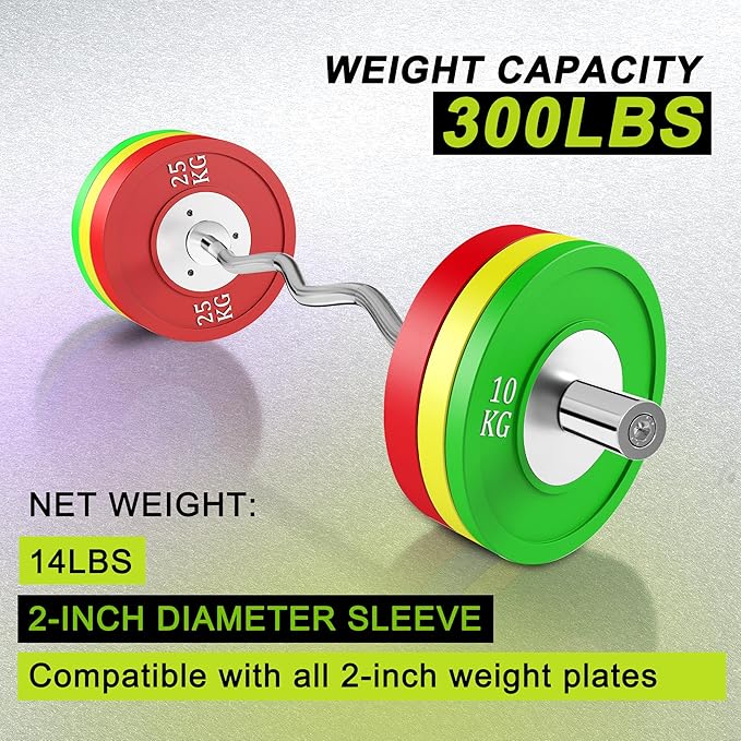 Olympic Barbell Bar EZ Curl Bar Weightlifting Barbell 2 Inch