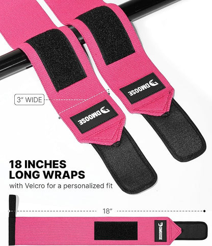 DMoose Fitness Wrist Wraps for Weightlifting - IPL Approved Premium Lifting Straps with Thumb Loops for Powerlifting, Bodybuilding & Weight Lifting, Compression Gym Wrist Support for Working Out