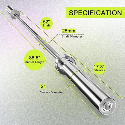 Olympic Barbell Bar EZ Curl Bar Weightlifting Barbell 2 Inch