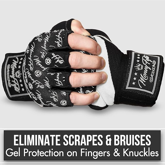 Quick Gel Boxing Wraps Under Boxing Gloves - Kickboxing MMA Muay Thai - Fist, Knuckle, Wrist Wrap Protection Inner Glove Hand Wraps - Men Women Kids