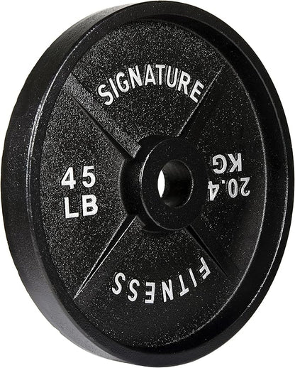 Signature Fitness Deep Dish 2-Inch Olympic Cast Iron