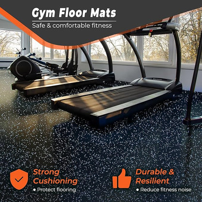 SUPERJARE 0.4 Inch Gym Flooring for Home Gym 24 Tiles 24" x 24" Workout (96 sqft)
