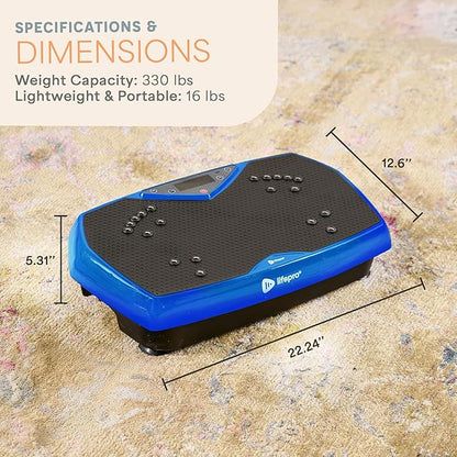 Lifepro Vibration Plate Exercise Machine with Magnetic Acupoints - Full Body Vibration Platform for Beginners and Recovery - Ideal Lymphatic Drainage Massager for Muscle Toning and Overall Fitness