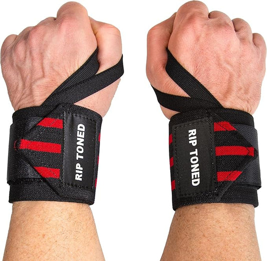 Rip Toned 18” Wrist Wraps - Wrist Straps for Weightlifting - Lift Better, Protect Wrist Pain - Adjustable, Durable, Machine Washable - Wrist Wraps for Weightlifting - USPA Endorsed for Men & Women