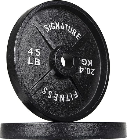 Signature Fitness Deep Dish 2-Inch Olympic Cast Iron