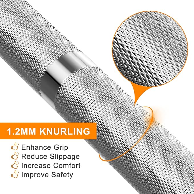 Olympic Barbell Weight Bar for Weightlifting 7ft/6ft/5ft for 500lbs/400lbs/330lbs Weight