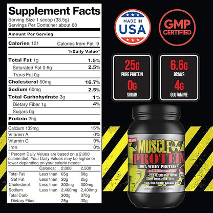 Whey Protein Powder [5 lbs/Pack of 2]– Vanilla Protein, Cold Filtered, 25g Pure Protein, 6.6g BCAAs/Serving (Packaging May Vary)…