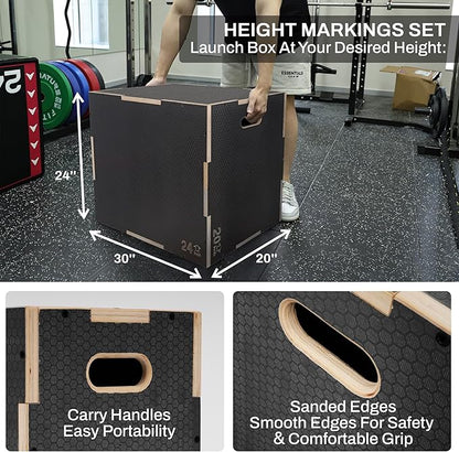 Signature Fitness 3 in 1 Non-Slip Wooden Plyo
