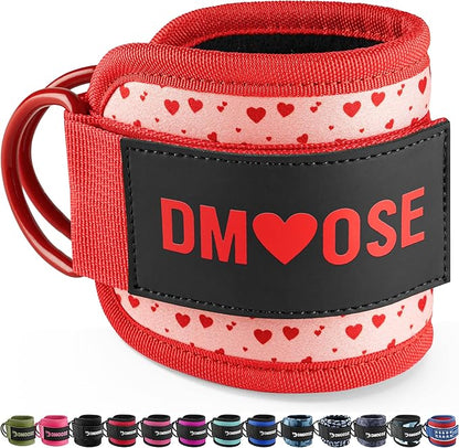 DMoose Fitness Ankle Straps for Cable Machines - One Size Fit with Premium Padding, Glute Kickback Ankle Strap for Women & Men, Cable Attachments for Gym, Booty Workouts, Leg Extension & Hip Abductors
