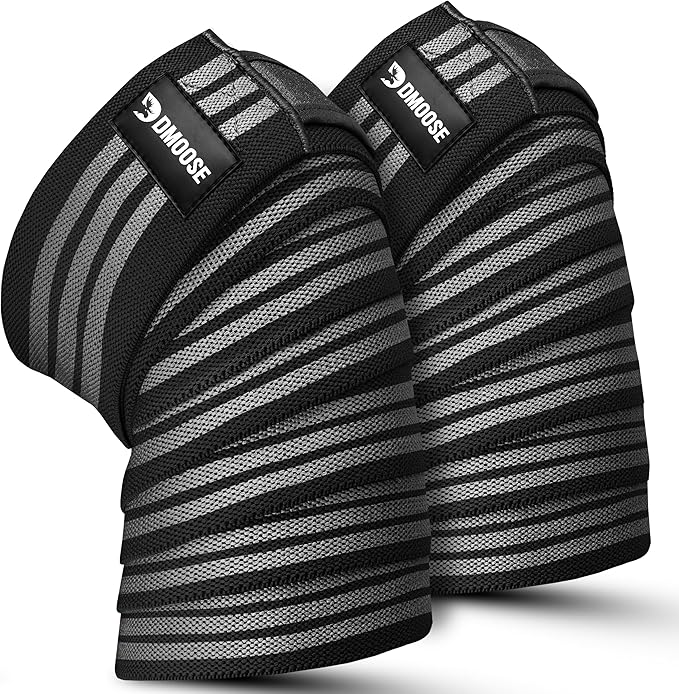USPA Approved 78” Knee Wraps for Weightlifting Men & Women (Pair) - Premium Cotton Straps for Joint Stability & Pain Relief - Adjustable Fit Gym Knee Wrap Support for Powerlifting, Leg Press & Squats
