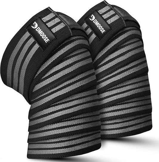 USPA Approved 78” Knee Wraps for Weightlifting Men & Women (Pair) - Premium Cotton Straps for Joint Stability & Pain Relief - Adjustable Fit Gym Knee Wrap Support for Powerlifting, Leg Press & Squats
