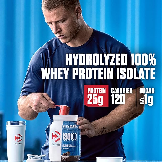Dymatize ISO 100 Whey Protein Powder with 25g of Hydrolyzed 100% Whey Isolate, Gluten Free, Fast Digesting, Gourmet, 3 Pound, Vanilla, 3 Pound, 48 Oz