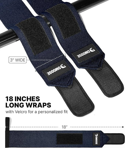 DMoose Fitness Wrist Wraps for Weightlifting - IPL Approved Premium Lifting Straps with Thumb Loops for Powerlifting, Bodybuilding & Weight Lifting, Compression Gym Wrist Support for Working Out