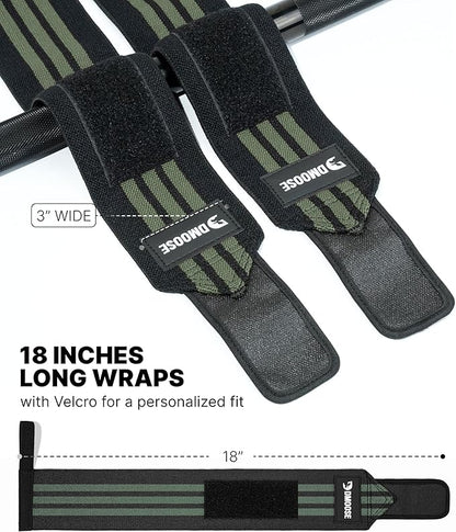 DMoose Fitness Wrist Wraps for Weightlifting - IPL Approved Premium Lifting Straps with Thumb Loops for Powerlifting, Bodybuilding & Weight Lifting, Compression Gym Wrist Support for Working Out