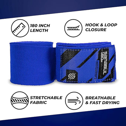 Sanabul Elastic 180 inch Boxing Hand Wraps for Boxing Gloves Muay Thai Kickboxing MMA Wraps for Men & Women
