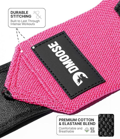 DMoose Fitness Wrist Wraps for Weightlifting - IPL Approved Premium Lifting Straps with Thumb Loops for Powerlifting, Bodybuilding & Weight Lifting, Compression Gym Wrist Support for Working Out