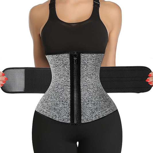 KIWI RATA Neoprene Sauna Waist Trainer Corset Sweat Belt for Women Compression Cincher Band Workout Fitness Back Support