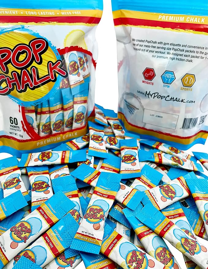 PopChalk - Take it Anywhere. Mess Free Gym Chalk for Weightlifting, Cheer, Gymnastics, Sports, Tennis, Dance, ect. Improve Gym Performance with Better Long-Lasting Grip. Sweat Resistant Strong Hands.