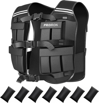 PROIRON Adjustable Weighted Vest 22LB/44LB,1LB/2LB Increment,Fully Adjustable Weight Vest for Men Women, Body Weight Vest for Running Workout Walking Boxing Strength Training Fitness Cardio, Weight Loss,Home Gym Equipment